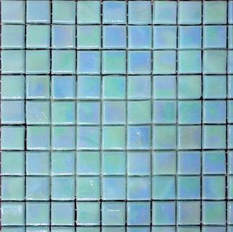 Turquoise irridescent glass mosaic 12x12  sheet