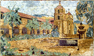 Santa Barbara California Mission mosaic