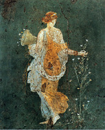 Roman MOSAIC woman Primavera mosaic mural 