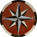  compass rose nautical mosaic