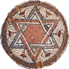 Antique inspired Star of David  Mosaic, Jewish Star Mosaic 