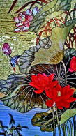 flower garden glass  mosaic