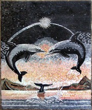 DOLPHINS MOSAIC MURAL