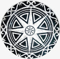 black / white compass rose mosaic
