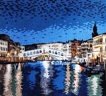 Venice at Night mosaic mural