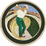 AT Golfer medallion mosaic