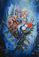 Mermaid mosaic mural under the sea .. gorgeous