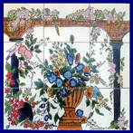 Tunisian Floral Mosaic Mural