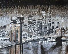  New York city skyline mosaic mural