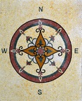 Nautical compass rose mosaic