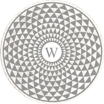 grey / white   mosaic medallion