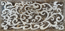 entryway mosaic with scrolls