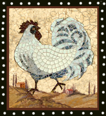 TUSCAN ROOSTER MOSAIC MURAL