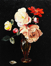 Contemporary  flowers  in a vase  mosaic