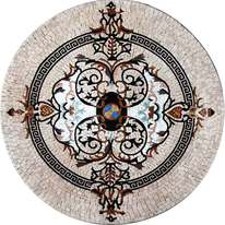 Mosaic medallion with scrolls DESIGN MEDALLION MOSAIC 