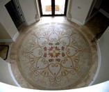 Medallion floor mosaic installation