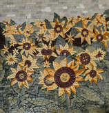 Sunflower mosaic mural