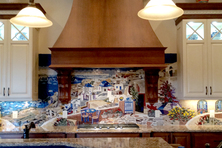 Mediterranean mosaic kitchen backsplash installation