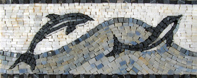 Dolphin border mosaic