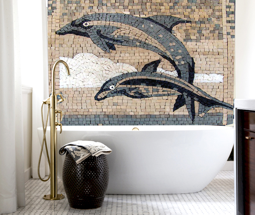 Swimming with the dolphins mosaic.. say hello to your little friends