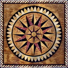 nautical compass rose mosaic medallion