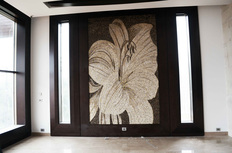 Installation of large floral mosaic