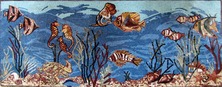 undersea mosaic mural