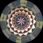 Flower compass rose mosaic medallion