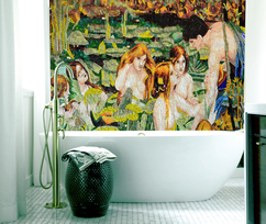 BATHING FIGURES, HYLAS AND THE NYMPHS BY WATERHOUSE mosaic bathtub wall