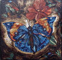  Butterfly and flowers mosaic