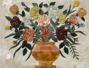 floral 3 D dimensional mosaic