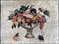 fruit, urn mosaic