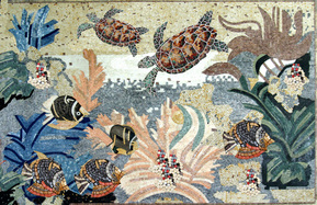 Fish, Turtles, Reef  mosaic