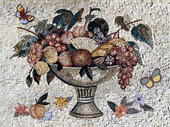 butterflies, fruit and flowers mosaic