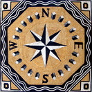 nautical compass rose mosaic