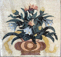 Flowers in vase mosaic.. still life mosaic