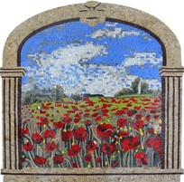 TUSCAN POPPY FIELD WITH ARCH