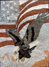  Eagle and American  flag mosaic