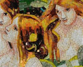 A close up  example of mosaic pieces as a mural