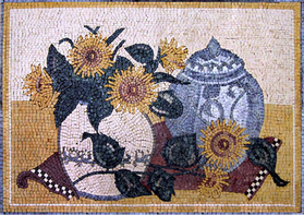 still life sunflowers mosaic