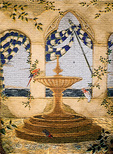 fountain courtyard mosaic mural