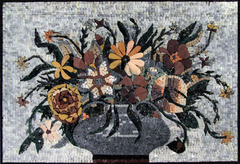 floral mosaic mural