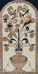 FLORAL AND URN  niche  MOSAIC MURAL