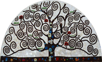 ABSTRACT and contemporary  TREE MOSAIC with swirls