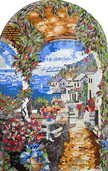 Pergola Courtyard Mediterranean  Mosaic mural