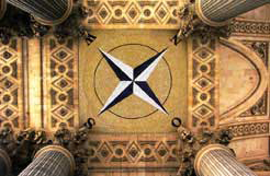 compass rose ceiling mosaic