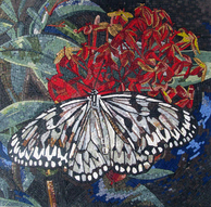 Butterfly on flower mosaic