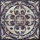 . scroll mosaic rug