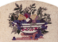 Fruit bowl mosaic mural with arch