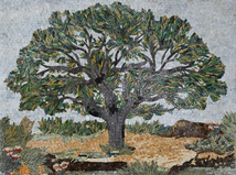 tree mosaic mural